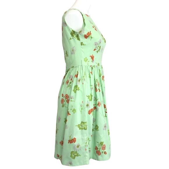 Vintage Carol Rodgers Junior Green Floral 2 Piece Dress With Bolero Jacket Set - Picture 5 of 16